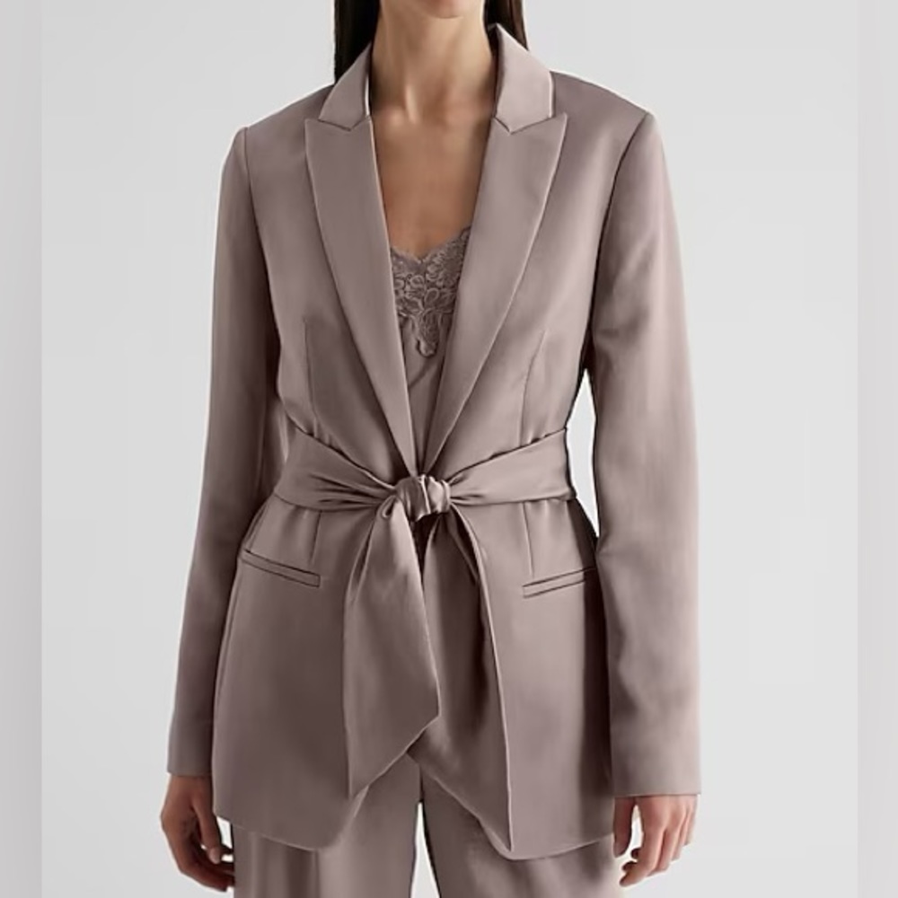 NWT Express Satin Tie Waist Blazer